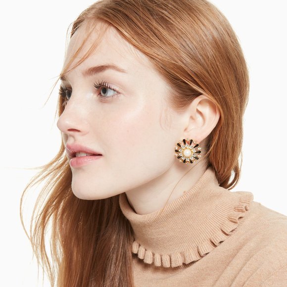 kate spade | tuxedo pearls studs